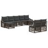vidaXL Gartensofa-set 9 stk. Grau Poly-Rattan