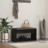 vidaXL Flurbank mit Kissen mit Regal Schwarze Eiche 83 x 38 x 45 cm