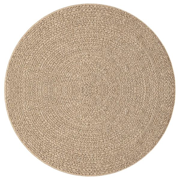 vidaXL Teppich ZIZUR &Oslash; 200 cm Jute-Optik Indoor und Outdoor