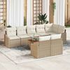 vidaXL Gartensofa-set mit Kissen 9 pcs Beige Poly-Rattan