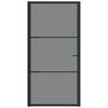 vidaXL Innentür 102,5x201,5 cm Schwarz ESG-Glas und Aluminium