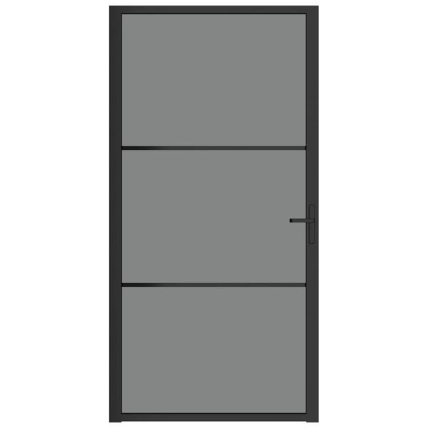 vidaXL Innentür 102,5x201,5 cm Schwarz ESG-Glas und Aluminium