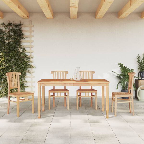 vidaXL 5-tlg. Garten-Essgruppe Massivholz Teak