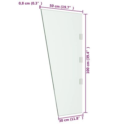 vidaXL Seitenwände für Vordach 2 Stk. Transparent Hartglas