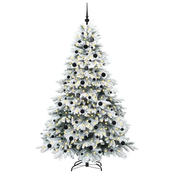 vidaXL K&uuml;nstlicher Weihnachtsbaum mit 300 LEDs Wei&szlig; 210 cm PE und PVC