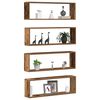 vidaXL Wandregal mit Regal 4 pcs Altholz 80 x 15 x 26 cm Holzwerkstoff
