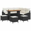 vidaXL Gartensofa-set mit Kissen 9 pcs Schwarz Poly Rattan