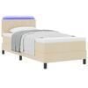 vidaXL Boxspringbett mit Matratze mit LED Creme 90 x 200 cm Stoff