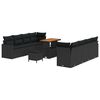 vidaXL Gartensofa-set mit Kissen 12 pcs Schwarz Poly-Rattan