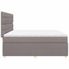 vidaXL Boxspringbett mit Matratze Taupe 200x200 cm Stoff
