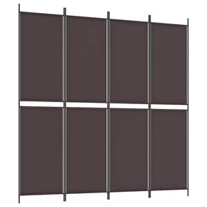 vidaXL 4-tlg. Paravent Braun 200x200 cm Stoff