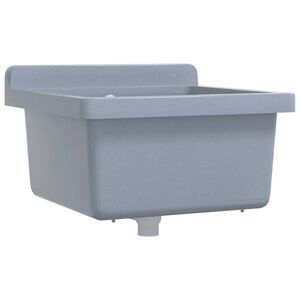 vidaXL Ausgussbecken Wandmontage Grau 40x40x24 cm Harz