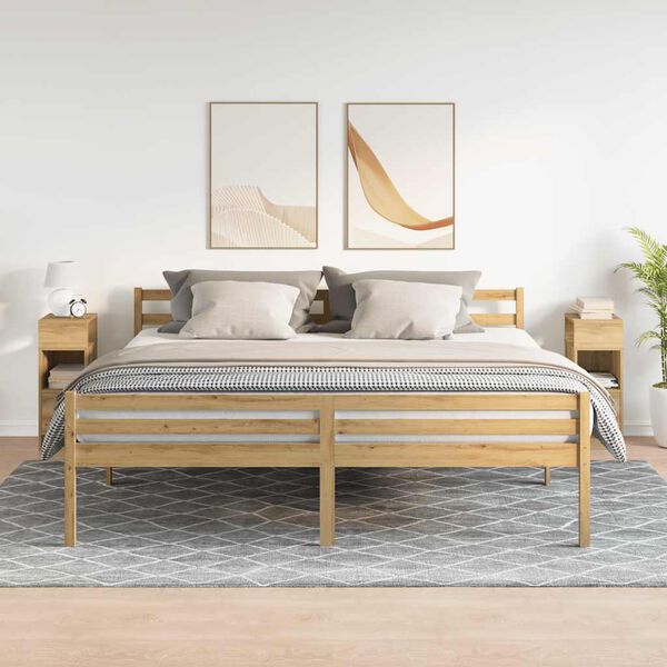 vidaXL Nachttische 2 Stk. mit Schublade Artisan-Eiche 25x31x66 cm