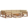 vidaXL Outdoor-Sofagarnitur mit Kissen 7 pcs Natur und Beige