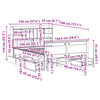 vidaXL Massivholzbett mit Regal ohne Matratze 140x190 cm Kiefernholz