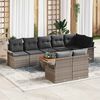 vidaXL Gartensofa-set mit Kissen 9 pcs Grau Poly-Rattan