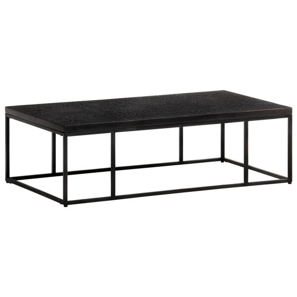 vidaXL Couchtisch Geschnitztes Oberteil Schwarz 110x60x34cm Mangoholz