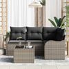 vidaXL Gartensofa-set Grau Poly-Rattan