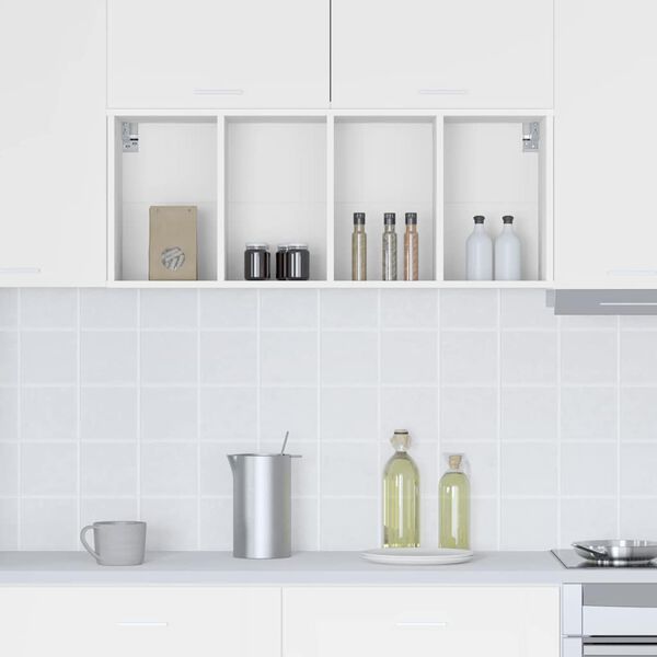 vidaXL H&auml;ngeschrank mit Speicher Wei&szlig; 40 x 29,5 x 100 cm Holzwerkstoff