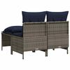 vidaXL 4-teiliges Gartensofa-Set mit Kissen, grau, Polyrattan