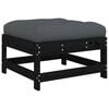 vidaXL Gartenhocker mit Kissen Schwarz Massivholz Kiefer