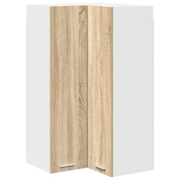 vidaXL H&auml;ngeschrank mit T&uuml;r Sonoma-Eiche und Wei&szlig; 57 x 57 x 100 cm