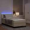 vidaXL Boxspringbett mit Matratze mit LED Creme 100 x 200 cm Stoff