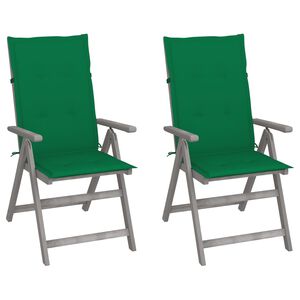 vidaXL Garten-Liegest&uuml;hle 2 Stk. mit Kissen Akazie Massivholz