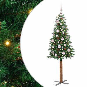 vidaXL Schlanker Weihnachtsbaum mit 150 LEDs mit St&auml;nder Gr&uuml;n 150 cm