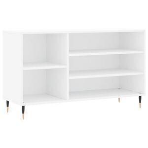 vidaXL Schuhregal Hochglanz-Wei&szlig; 102x36x60 cm Holzwerkstoff