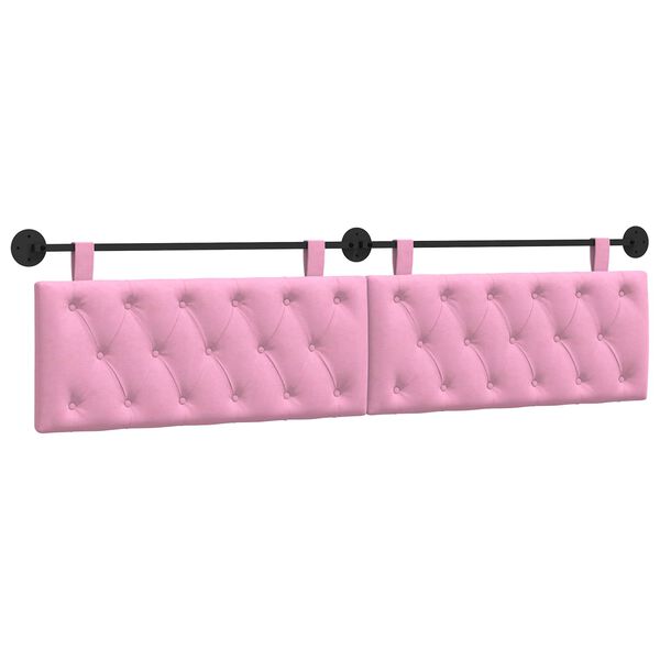 vidaXL H&auml;ngevorderseite Wandmontiert Rosa 210 x 55 x 7 cm Stoff