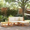 vidaXL 4-tlg. Gartensofa-Set mit Kissen Holz Akazie & Seil