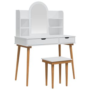 vidaXL Schminktisch-Set FAUSKE 5 Stk. Wei&szlig; 100 x 50 x 143 cm