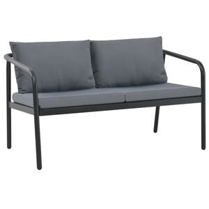vidaXL 2-Sitzer-Gartenbank mit Auflagen Grau Aluminium