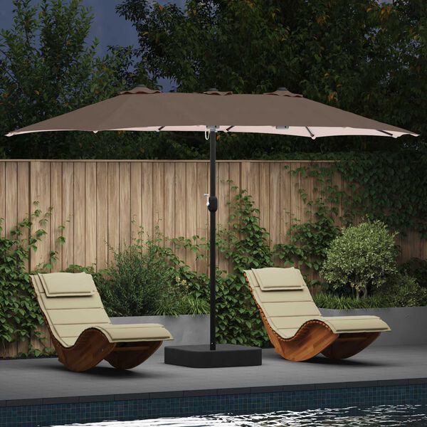 vidaXL Garten-Sonnenschirm Taupe 385 x 209 x 244 cm Polyester