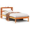 vidaXL Bettgestell mit Kopfteil ohne Matratze Wachsbraun 100x200 cm