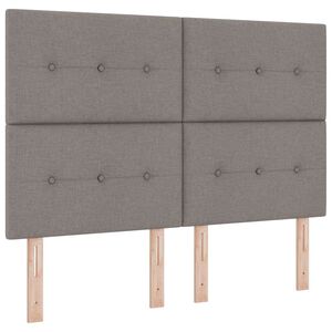 vidaXL LED Boxspringbett mit Matratze Taupe 160 x 200 cm Stoff