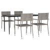 vidaXL 5-tlg. Garten-Essgruppe Grau Poly Rattan