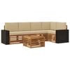 vidaXL Outdoor-Sofagarnitur 6 stk. Natur und Beige Polyester