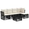 vidaXL Gartensofa-set 6 pcs Schwarz Poly-Rattan