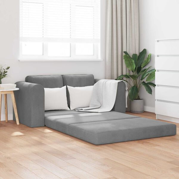 vidaXL Schlafsofa 60cm Dunkelgrau Samt