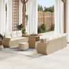 vidaXL Gartensofa-set mit Kissen mit Speicher 10 pcs Beige Poly-Rattan