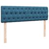 vidaXL Ottoman-Bett mit Matratze & LEDs Dunkelblau 140x190 cm Samt