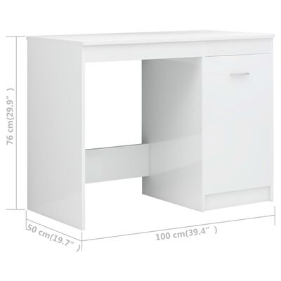 vidaXL Schreibtisch Hochglanz-Weiß 140x50x76 cm Holzwerkstoff