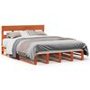 vidaXL Massivholzbett ohne Matratze Wachsbraun 140x190 cm Kiefernholz