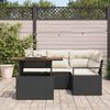 vidaXL Garten-Sofa-Set mit Speicher 5 pcs Schwarz Poly Rattan
