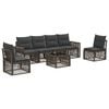 vidaXL Gartensofa-set 7 stk. Grau und Dunkelgrau Poly-Rattan