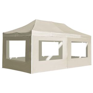 vidaXL Profi-Partyzelt Faltbar mit W&auml;nden Aluminium 6&times;3m Creme