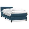 vidaXL Boxspringbett mit Matratze Dunkelblau 100x220 cm Samt