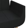 vidaXL Schlafsofa 2-Sitzer mit 2 Kissen Schwarz Stoff
